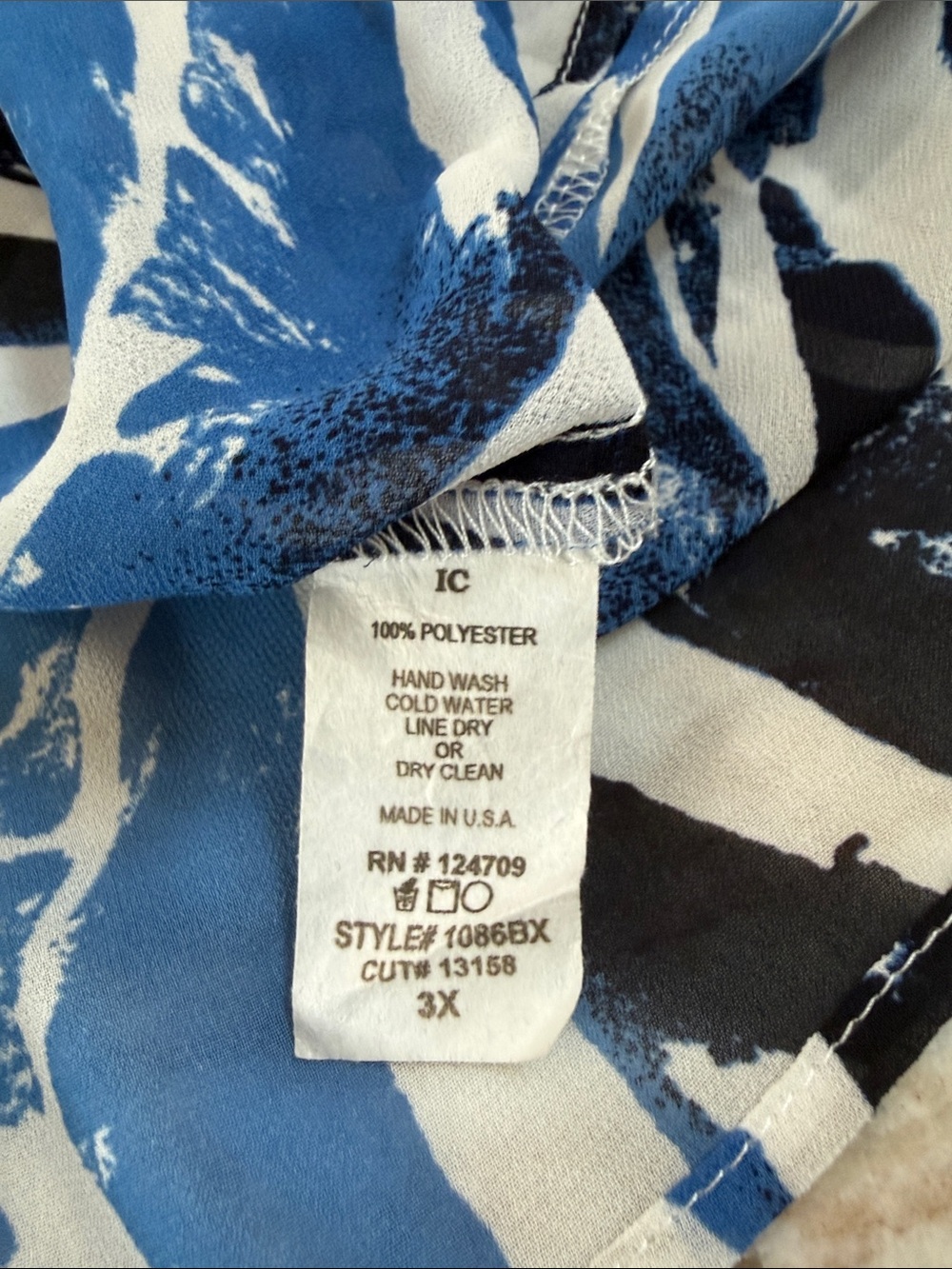 IC by Connie women’s SZ 3 X blue sheer blouse - Picture 9 of 9